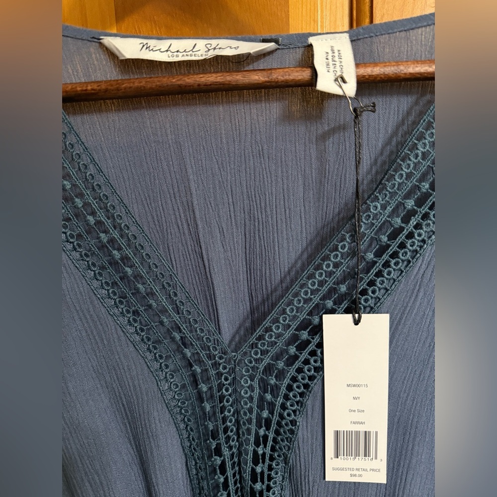 Michael Stars Blue Farrah Cafton Women's Cover-Up - Picture 4 of 5